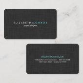 Koolsteengrijze linnen textuur Stijlvol Eenvoudig Visitekaartje (Voorkant / Achterkant)
