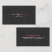 Koolsteengrijze linnen textuur Stijlvol Eenvoudig Visitekaartje (Voorkant / Achterkant)
