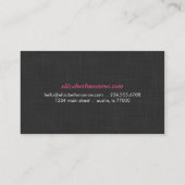 Koolsteengrijze linnen textuur Stijlvol Eenvoudig Visitekaartje (Achterkant)