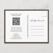 Koolsteengrijze QR-code in één modern huwelijk Uitnodiging Briefkaart (Achterkant)