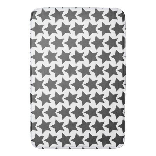 Koolsteengrijze sterren badmat (Voorkant Verticaal)