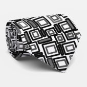 Koolsteengrijze witte meetblokken stropdas (Opgerold)
