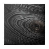 Koolsteenkool Zwarte Houtkorreltextuur Tegeltje (Voorkant)