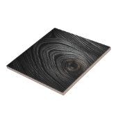 Koolsteenkool Zwarte Houtkorreltextuur Tegeltje (Zijkant)