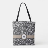 Koolsteenroosterwinter botanisch met monogram tote bag (Achterkant)