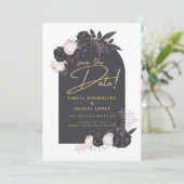 Koolsteenroze roze rozen bruiloft BEWAREN DATUM Kaart (Staand voorkant)