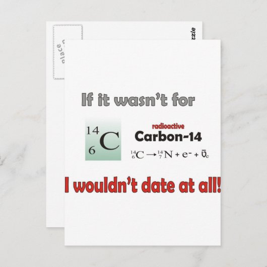 Koolstof 14-deklaag briefkaart (Voorkant / Achterkant)