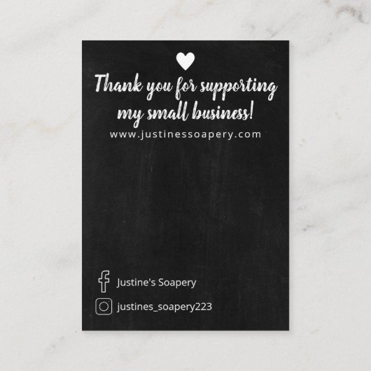 Koolstof-alkbordzeep-voorbeeldkaart Visitekaartje (Achterkant)