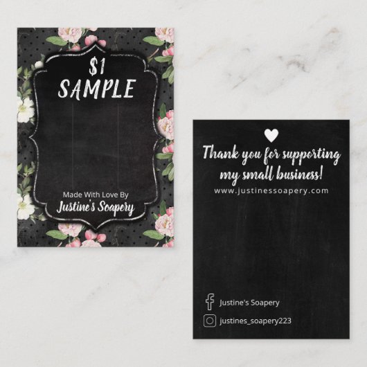 Koolstof-alkbordzeep-voorbeeldkaart Visitekaartje (Voorkant / Achterkant)