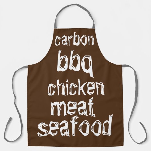 koolstof, bq, schaal- en schelpdieren, karne, kip, schort (Voorkant)