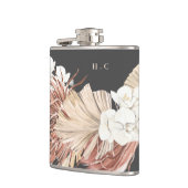 Koolstof crème Pampas Grass Floral Oerwoud Wedding Heupfles (Links)