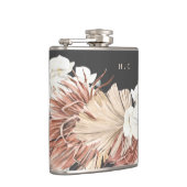 Koolstof crème Pampas Grass Floral Oerwoud Wedding Heupfles (Rechts)