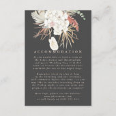 Koolstof crème Pampas Grass Floral Oerwoud Wedding Informatiekaartje (Voorkant)