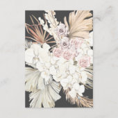 Koolstof crème Pampas Grass Floral Oerwoud Wedding Informatiekaartje (Achterkant)