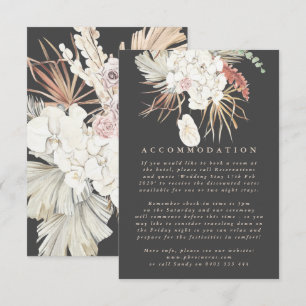 Koolstof crème Pampas Grass Floral Oerwoud Wedding Informatiekaartje