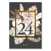 Koolstof crème Pampas Grass Floral Oerwoud Wedding Kaart (Voorkant)