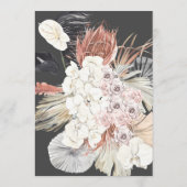 Koolstof crème Pampas Grass Floral Oerwoud Wedding Menu (Achterkant)