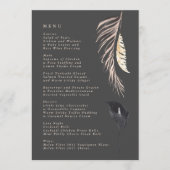 Koolstof crème Pampas Grass Floral Oerwoud Wedding Menu (Voorkant)