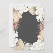 Koolstof crème Pampas Wreath Floral Border Wedding Kaart (Achterkant)