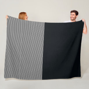 Koolstof denim en horizontale lijnen, lange mandje fleece deken