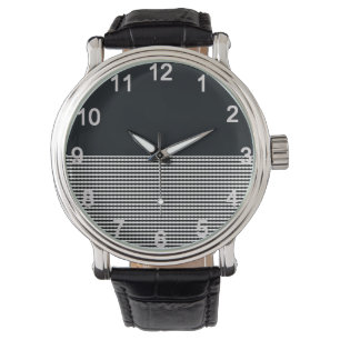 Koolstof denim en horizontale lijnen, polshorloge horloge