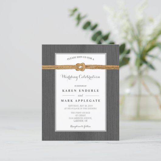 Koolstof dockside & Rope Rustic Budget Wedding (Staand voorkant)