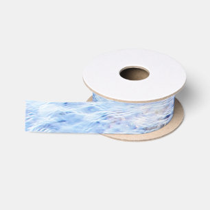 Koolstof drijvend blauw water satijnen lint
