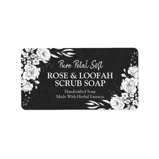 Koolstof en witte roze zeep Product Labels (Voorkant)