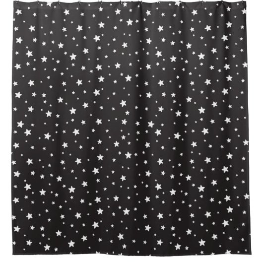 Koolstof en witte sterren Celestial Sky Douchegordijn (Voorkant)