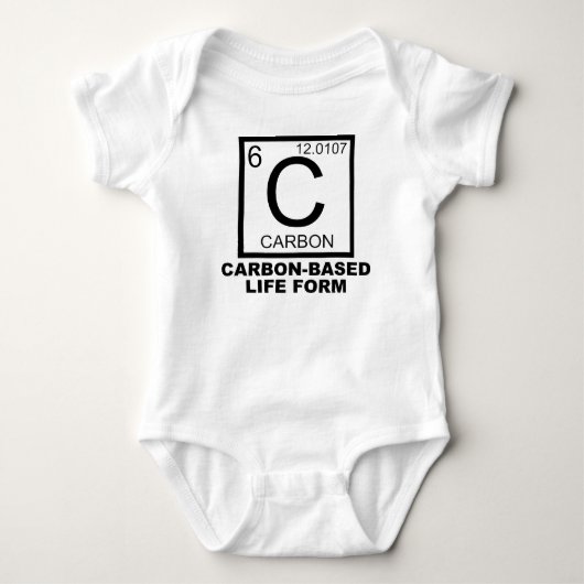 Koolstof Gebaseerde Levensvorm Funny Baby Wear Romper (Voorkant)