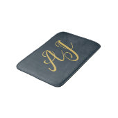 Koolstof Goud Kleur Monogram Professioneel Initiaa Badmat (Gekanteld)