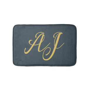 Koolstof Goud Kleur Monogram Professioneel Initiaa Badmat