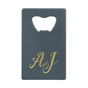 Koolstof Goud Kleur Monogram Professioneel Initiaa Creditkaart Flessenopener