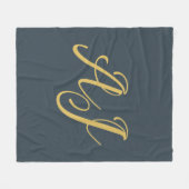 Koolstof Goud Kleur Monogram Professioneel Initiaa Fleece Deken (Voorkant (Horizontaal))