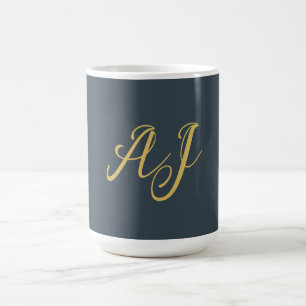 Koolstof Goud Kleur Monogram Professioneel Initiaa Koffiemok