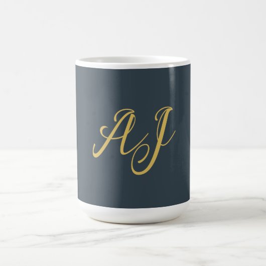 Koolstof Goud Kleur Monogram Professioneel Initiaa Koffiemok (Center)