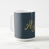 Koolstof Goud Kleur Monogram Professioneel Initiaa Koffiemok (Voorkant links)