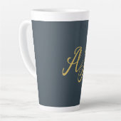 Koolstof Goud Kleur Monogram Professioneel Initiaa Latte Mok (Linkerhoek)