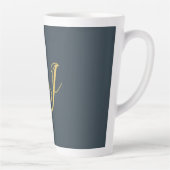 Koolstof Goud Kleur Monogram Professioneel Initiaa Latte Mok (Rechts)