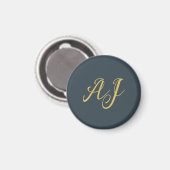 Koolstof Goud Kleur Monogram Professioneel Initiaa Magneet (Voorkant / Achterkant)
