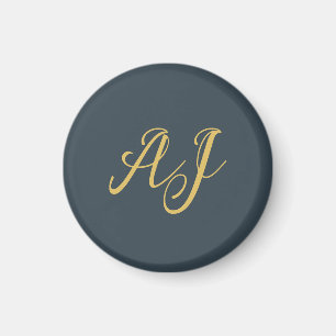 Koolstof Goud Kleur Monogram Professioneel Initiaa Magneet