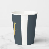 Koolstof Goud Kleur Monogram Professioneel Initiaa Papieren Bekers (Links)