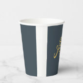 Koolstof Goud Kleur Monogram Professioneel Initiaa Papieren Bekers (Rechts)