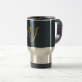 Koolstof Goud Kleur Monogram Professioneel Initiaa Reisbeker (Voorkant rechts)