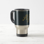 Koolstof Goud Kleur Monogram Professioneel Initiaa Reisbeker (Voorkant links)
