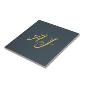 Koolstof Goud Kleur Monogram Professioneel Initiaa Tegeltje (Zijkant)