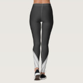 Koolstof Grijs Witte Details Leggings (Achterkant)