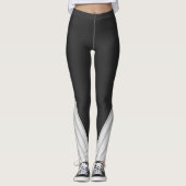 Koolstof Grijs Witte Details Leggings (Voorkant)