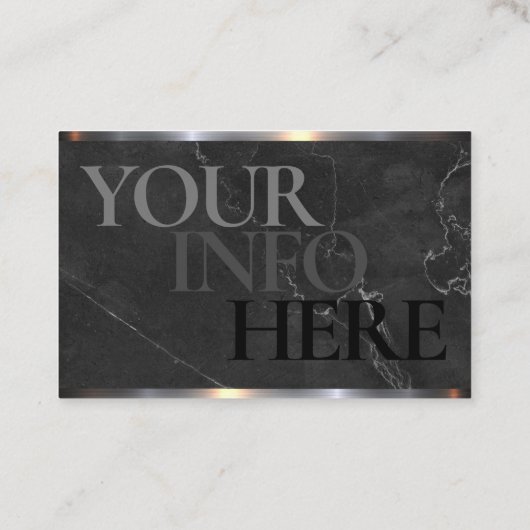 Koolstof Grijze Marmer Barber Winkelen op een Visitekaartje (Achterkant)