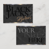 Koolstof Grijze Marmer Barber Winkelen op een Visitekaartje (Voorkant / Achterkant)